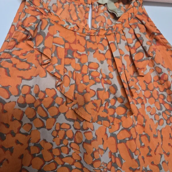 BANANA REPUBLIC Vibrant Orange Animal Print Women's Tank Top. Size M - Picture 3 of 11